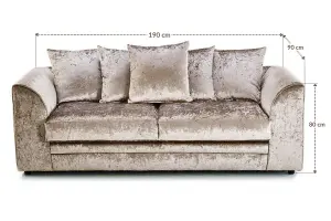 Furniture Stop - Chicco Velvet Fabric 3+2 Seater Sofa Set