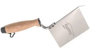 Toolty Corner Lining External Angled Trowel with Cork Handle 120x75mm Stainless Steel for Plastering Finishing DIY