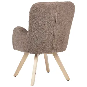 Beliani Scandinavian Armchair BJARN Boucle Brown