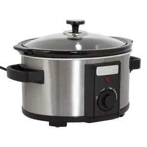 6.5L Slow Cooker Black Removable Ceramic Bowl 315W