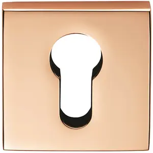 Square Euro Profile Escutcheon Concealed Fix 52 x 52mm Polished Copper