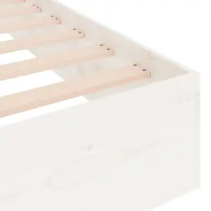 Berkfield Bed Frame White Solid Wood 100x200 cm