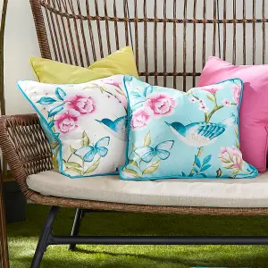 Amelle Outdoor Water & UV Resistant Blue Filled Cushion