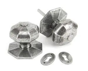 From The Anvil Pewter Large Octagonal Mortice/Rim Knob Set