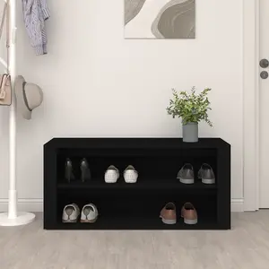 Berkfield Shoe Rack Black 100x35x45 cm Engineered Wood