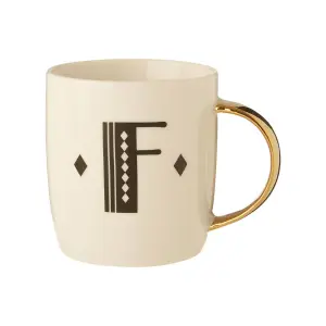 Maison by Premier Mimo Diamond Deco F Letter Monogram Mug