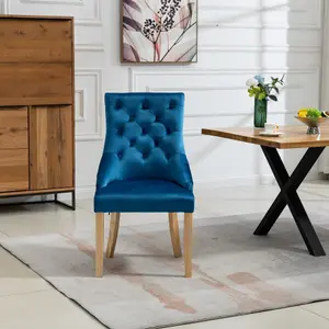 Ravenna Velvet Dining Chairs - Set of 2 - Blue