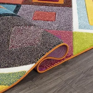 Wadan Multicolor Rug 120x170cm Geometric Easy To Clean Soft Indoor Living Room Rugs Modern Rug For Bedroom