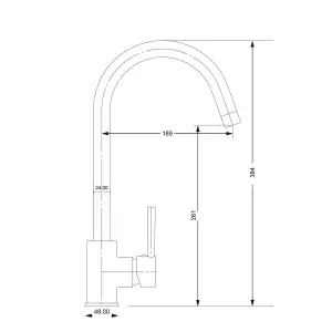 Liquida LS04CH Monobloc Swan Neck Single Lever Chrome Kitchen Mixer Tap