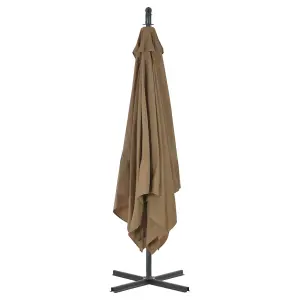 Berkfield Cantilever Umbrella with Steel Pole 250x250 cm Taupe