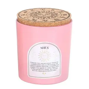 Something Different Aries Cedarwood Rose Quartz Scented Candle Pink/Brown (One Size)