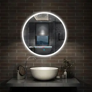 Fog Free Round Bathroom Mirror With LED Lights 600X600