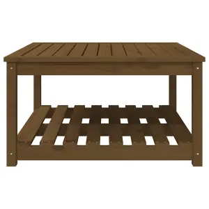 Berkfield Garden Table Honey Brown 82.5x82.5x45 cm Solid Wood Pine