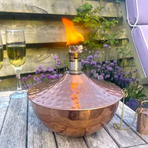 Copper Outdoor Oil Lamp - Garden fire bowl - Citronella Lamp - Patio lighting Garden Lantern