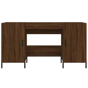 Berkfield Desk Brown Oak 140x50x75 cm Engineered Wood