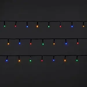 120 Multicolour LED With timer String lights Green cable