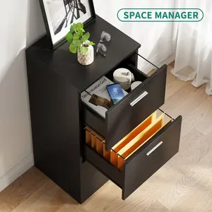 40.2cm Wide 3 -Drawer File Cabinet Black