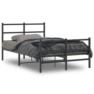 Berkfield Metal Bed Frame without Mattress with Footboard Black 120x200cm