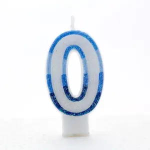 Apac Blue Birthday/Anniversary Number Candles (Pack Of 6) White/Blue (4)