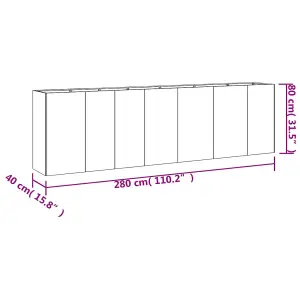 Berkfield Garden Raised Bed 280x40x80 cm Corten Steel