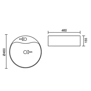 Premium Round Countertop Basin 460mm - White