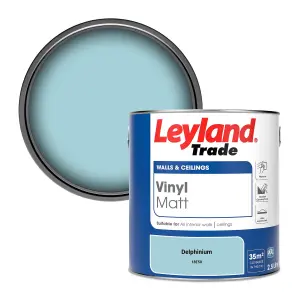 Leyland Trade Vinyl Matt Walls & Ceilings Emulsion Paint Delphinium (18E50) 2.5L