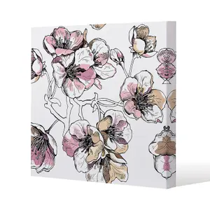 Flower Illustration (Canvas Print) / 61 x 61 x 4cm