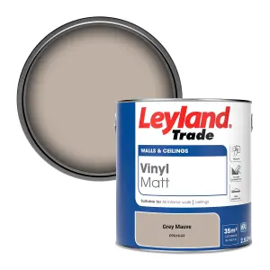 Leyland Trade Vinyl Matt Walls & Ceilings Emulsion Paint Grey Mauve (PPG18-03) 2.5L