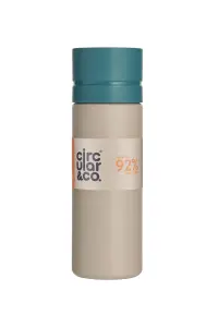 Circular Bottle 600ml Chalk & Teal