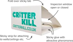 Critterkill Insect and Spider Sticky Traps - Child and Pet Safe - 24 Pack