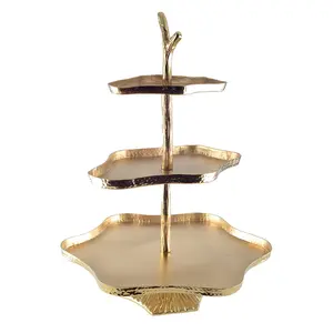 GOLD CAKE STAND 3 LAYER