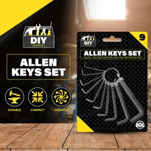 9pk Heavy Duty Allan Keys Assorted Sizes - 2mm to 8mm - Small Allen Key Set - Hex Key Set - Alan Keys Sets - Allen Keys Sets