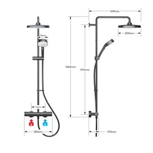 Mira Atom Matt Black Dual H/P combi mixer Shower