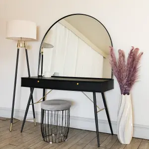 Jobu home - Akiko - Black Metal Arched Mirror - 95cm x 120cm