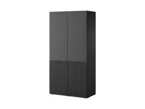 Sophisticated Lund Hinged Door Wardrobe H2000mm W1010mm D510mm in Midnight Black - Sleek Storage Marvel