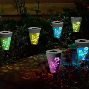 6pc Colour Changing LED Silhouette Stake Lights