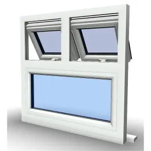 1245mm (W) x 1195mm (H) PVCu Flush Casement Window - White Internal & External