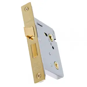 UAP Mortice Bathroom Lock 65mm - Mortice Door Lock Thumbturn - Internal Wooden Bathroom Doors - Evershine Brass