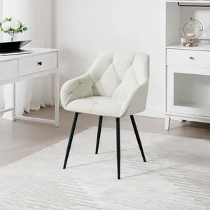 Creeve Velvet Armchair Cream