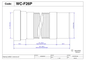 McAlpine WC-F26P 97-107mm Inlet x 110mm Plain End Outlet Straight Flexible WC Connector