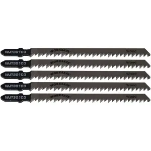 Jigsaw Blade for Wood & Plastics 90mm 8tpi Pack of 5 by Ufixt