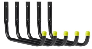 Large Garage Hooks 25cm, for Storing Ladders, Tools, Ladders, Bikes, Heavy-Duty Shed Organiser, 30kg Load per Hook (Pack of 5)