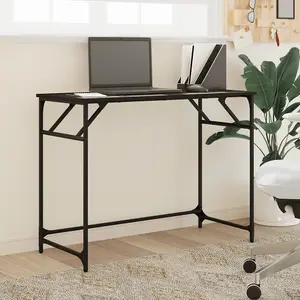 Berkfield Desk Black 100x45x76 cm Engineered Wood and Powder-coated Steel