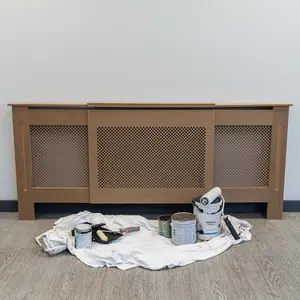 Unpainted Diamond MDF Radiator Cover - Adjustable