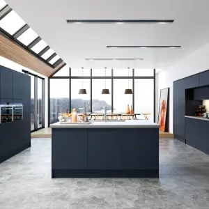 Premium Kitchens Ethos Matt indigo Modern Highline Cabinet door (W)400mm (H)715mm (T)18mm