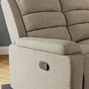 Dunelm Taylor Chunky Chenille Manual Recliner Armchair, Dark Natural, Mid Century, Chenille/Fabric