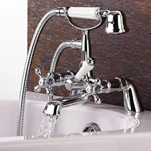 ENKI BT8608 Traditional Bath Shower Mixer Taps Chrome Cross Victorian BEAUMONT