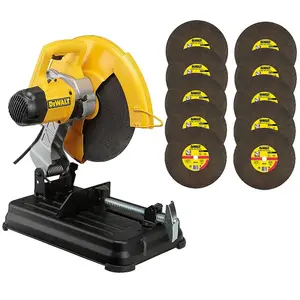 Dewalt D28730 240v 355mm Abrasive Cut Off Chop Saw +10 Metal Cutting Disc Wheels