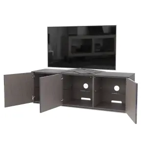 Grey high gloss  large TV cabinet with wireless phone charging and Alexa or app operated LED mood lighting