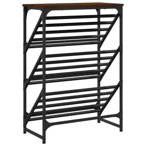 Berkfield Shoe Rack Brown Oak 60x30x85 cm Engineered Wood